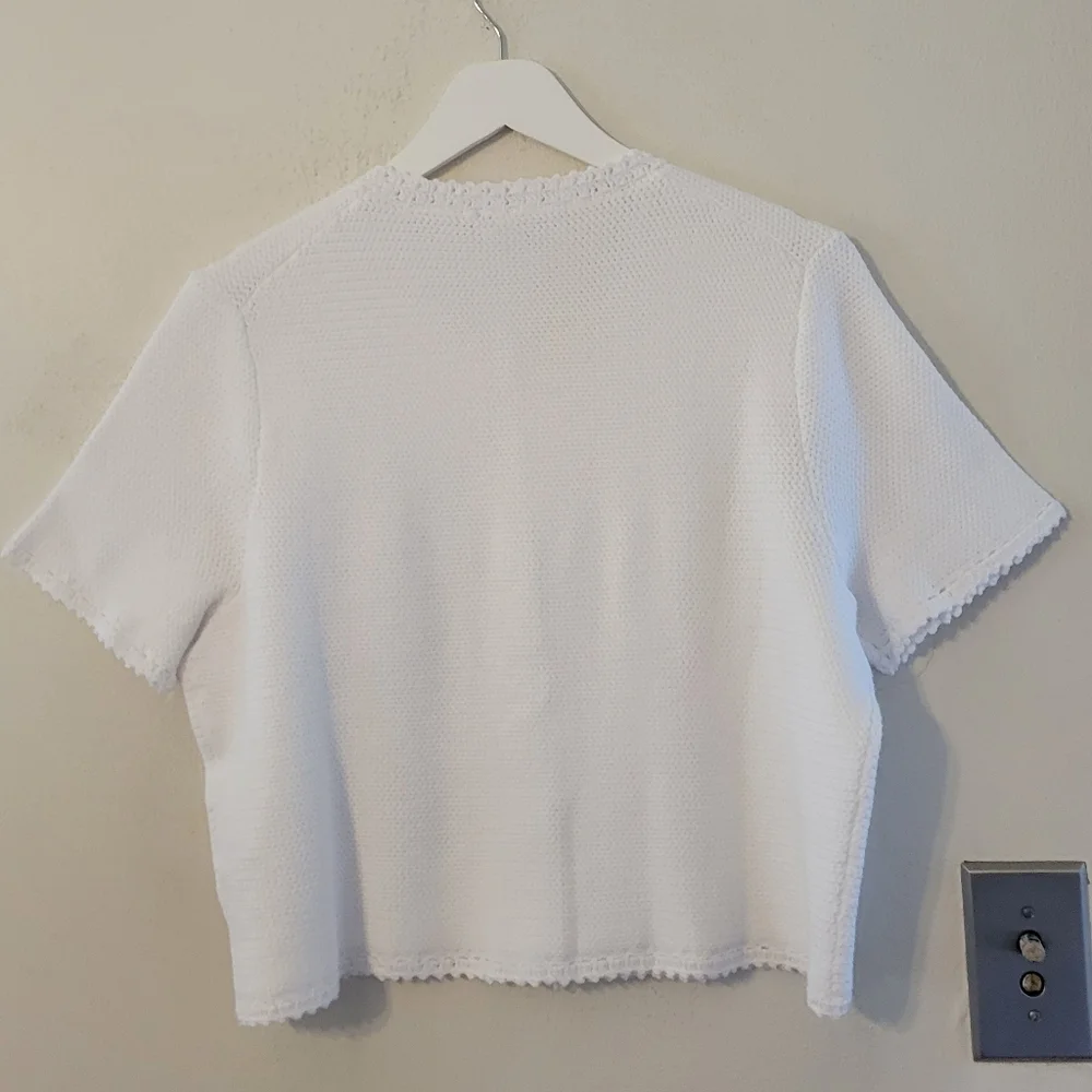J.Crew Short Sleeve Sweater Lady Jacket - white - Picture 8 of 10